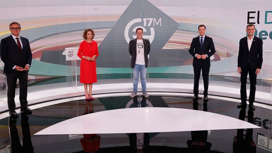 Los candidatos a la presidencia de la Junta de Andalucía, en el debate del pasado 11 de mayo