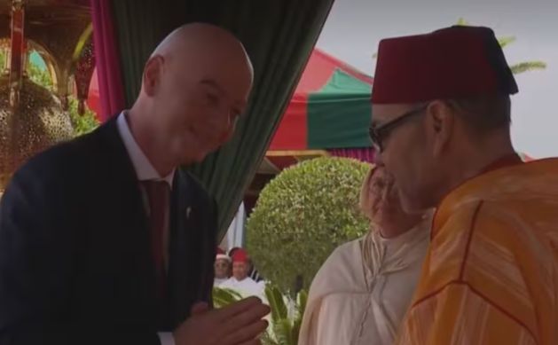 Gianni Infantino y el rey Mohamed VI