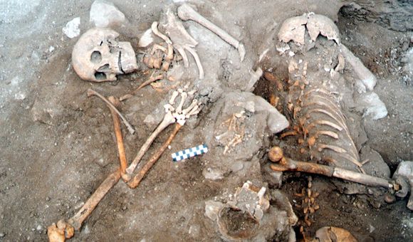 Restos humanos en la Fosa de los Despojos