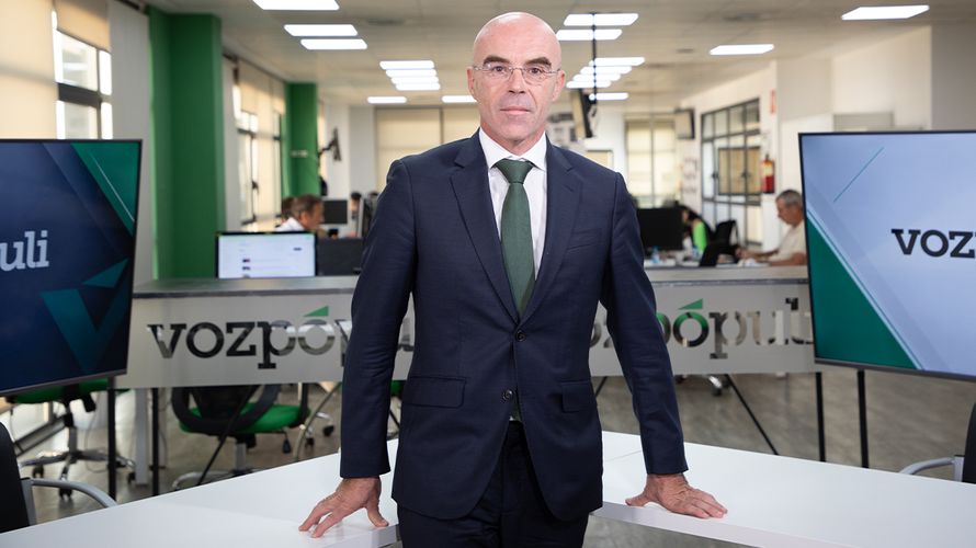Jorge Buxadé en la redacción de Vozpópuli