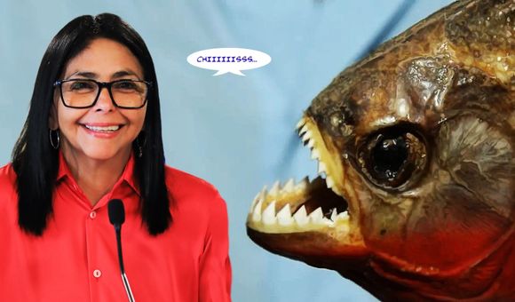 Delcy Rodríguez y la dulce sonrisa de la piraña roja