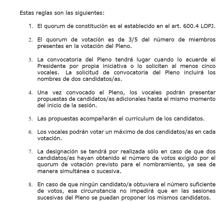 El Pleno del CGPJ termina sin candidatos al TC pero pacta las reglas ...